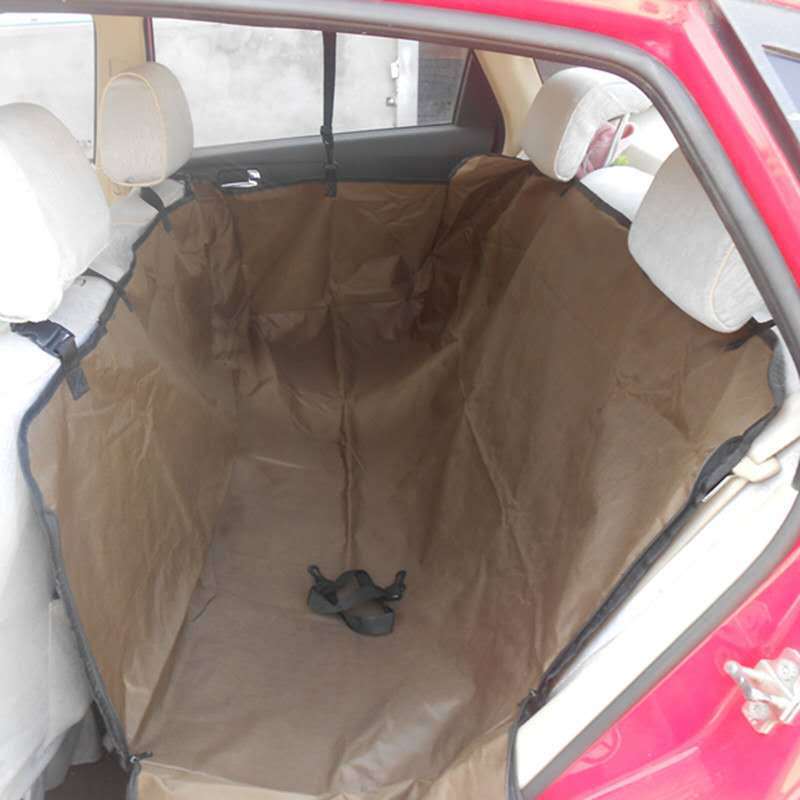 Back row mat with inner storage area and tie-down strap, cargo view