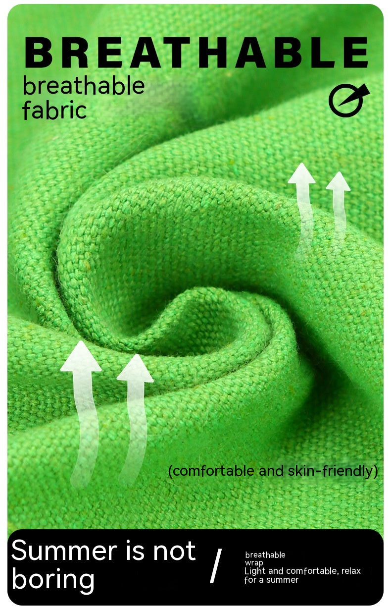 Green canvas fabric close-up, breathable weave